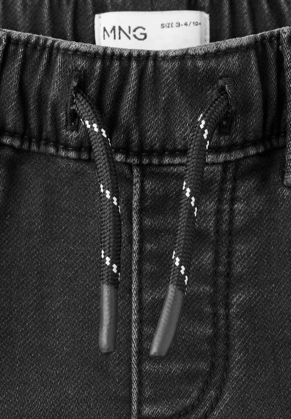 Детские джинсы свободного кроя Mango Kids, Black Denim — фото 3