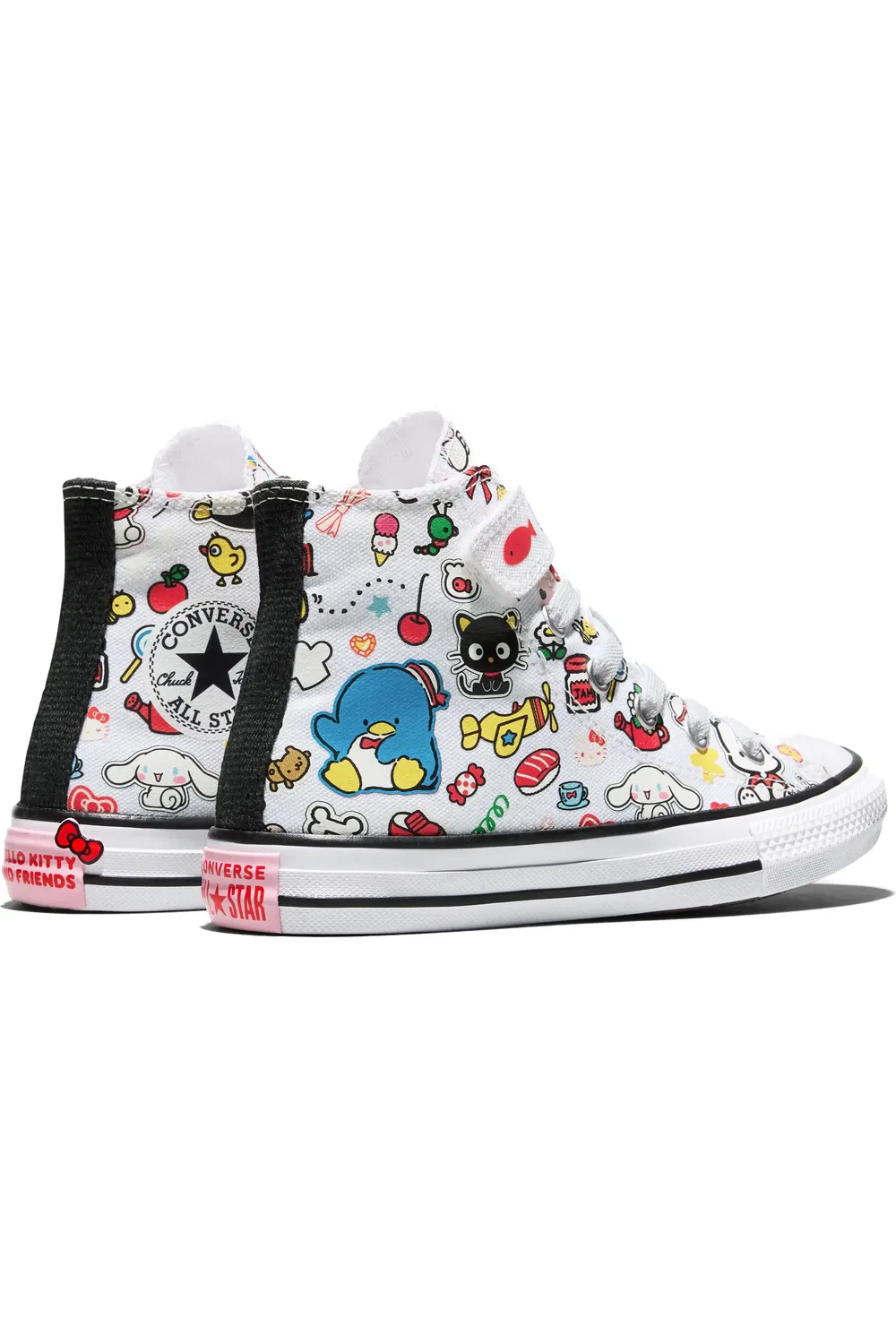 Детские кеды высокие с принтом Hello Kitty и Friends All Star Converse, белый/белый/черный — фото 2