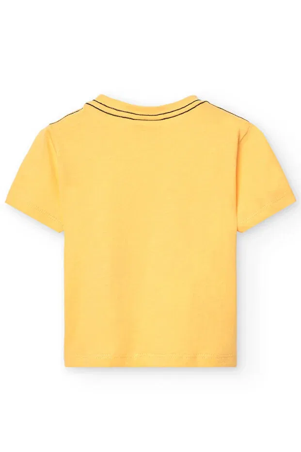 Детская футболка для мальчиков с принтом Parrot Printed Boboli, Yellow — фото 2