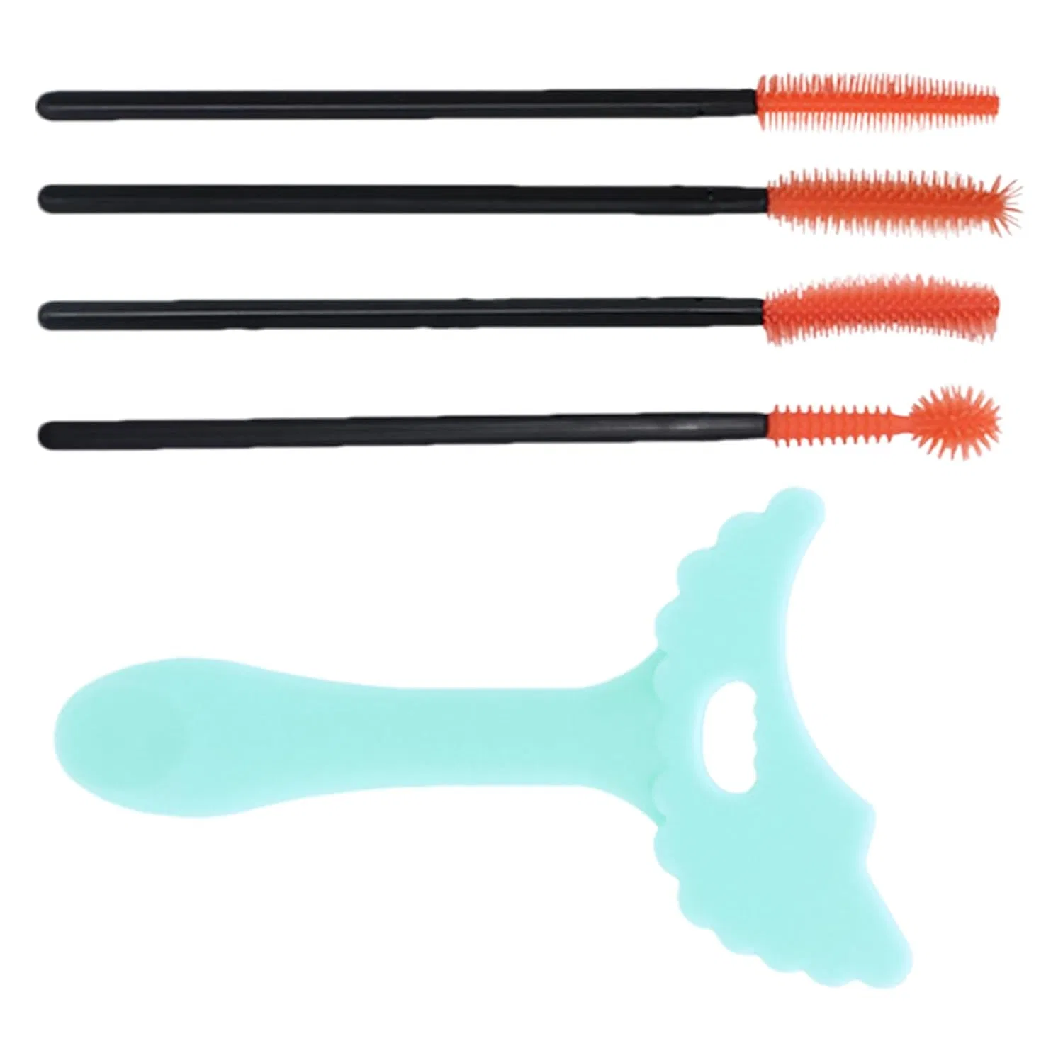 Трафарет для подводки, Silicone Makeup Drawing Template, Green + eyelash brush Generisch