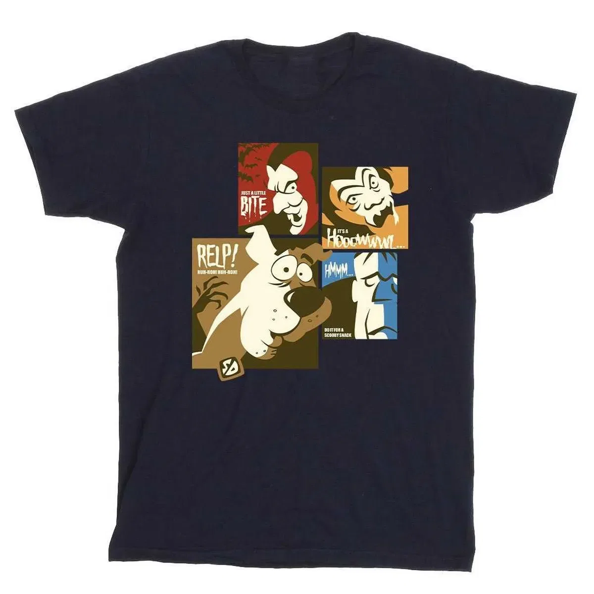 Детская хлопковая футболка Squares Scooby Doo, Navy