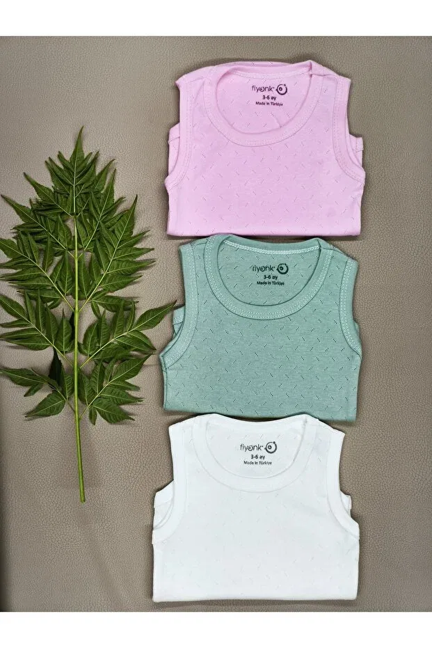 Детское боди-распашонка без рукавов хлопковое Vieso, Pinkgreen — фото 3