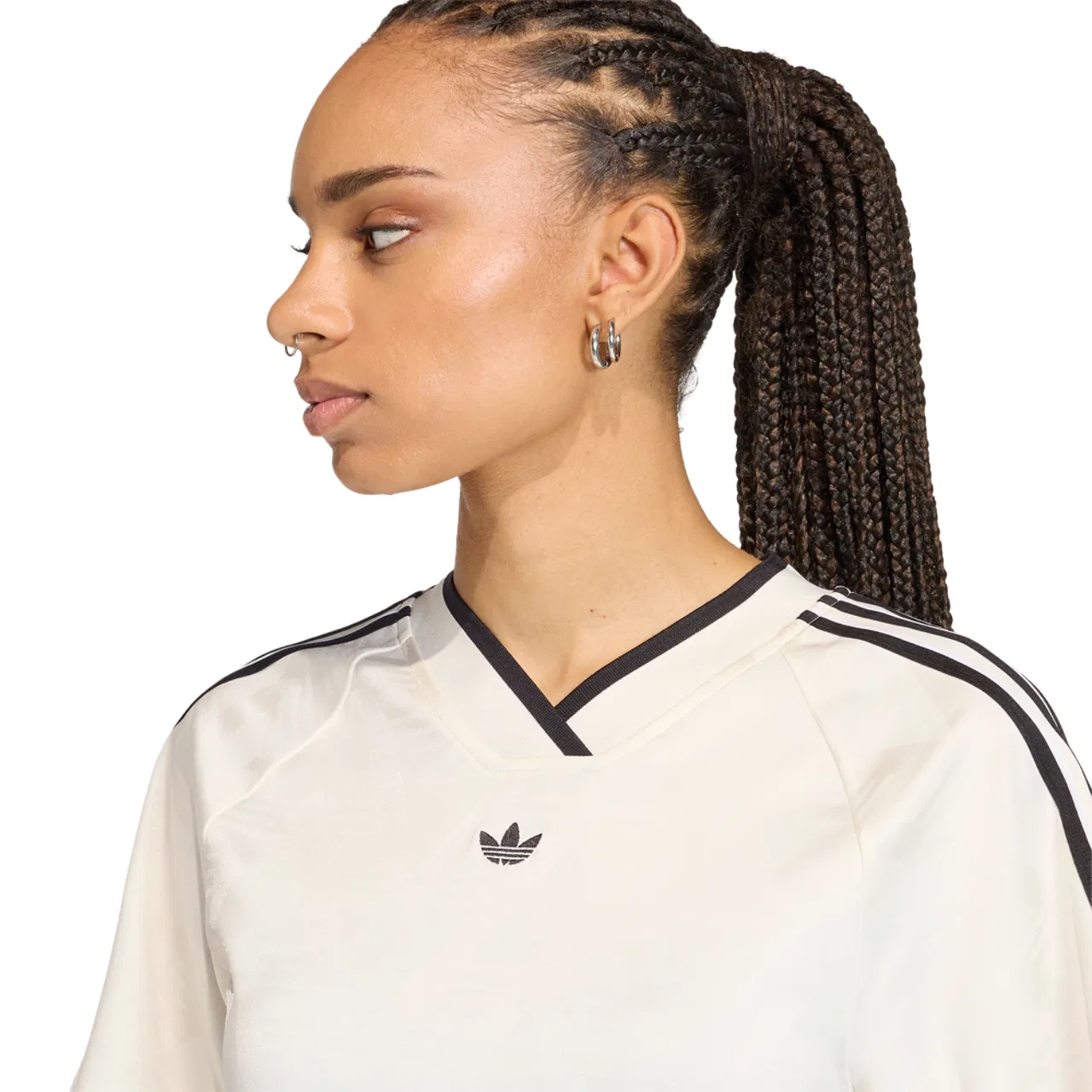 Женская футболка Rouched Foot J Adidas, белый/черный — фото 3