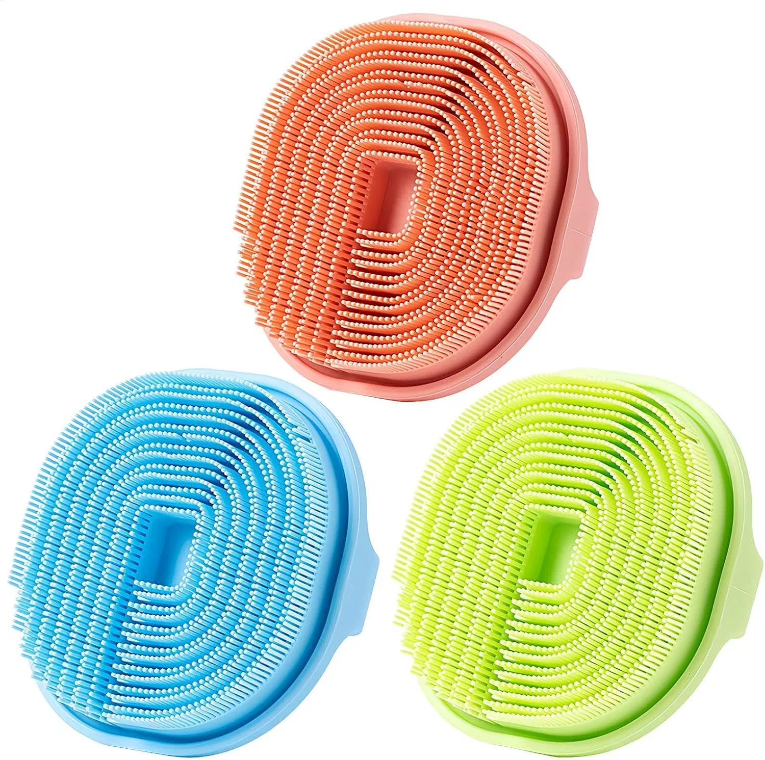 Силиконовая щетка для тела, Silicone Body Scrubber, Generisch, 10.5x3.6 см, Green