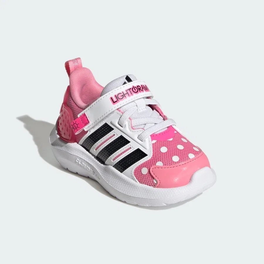 Детские кроссовки с LED-подсветкой и принтом Minnie Mouse, модель Lightorama Minnie Mouse, adidas, Розово-черный — фото 3