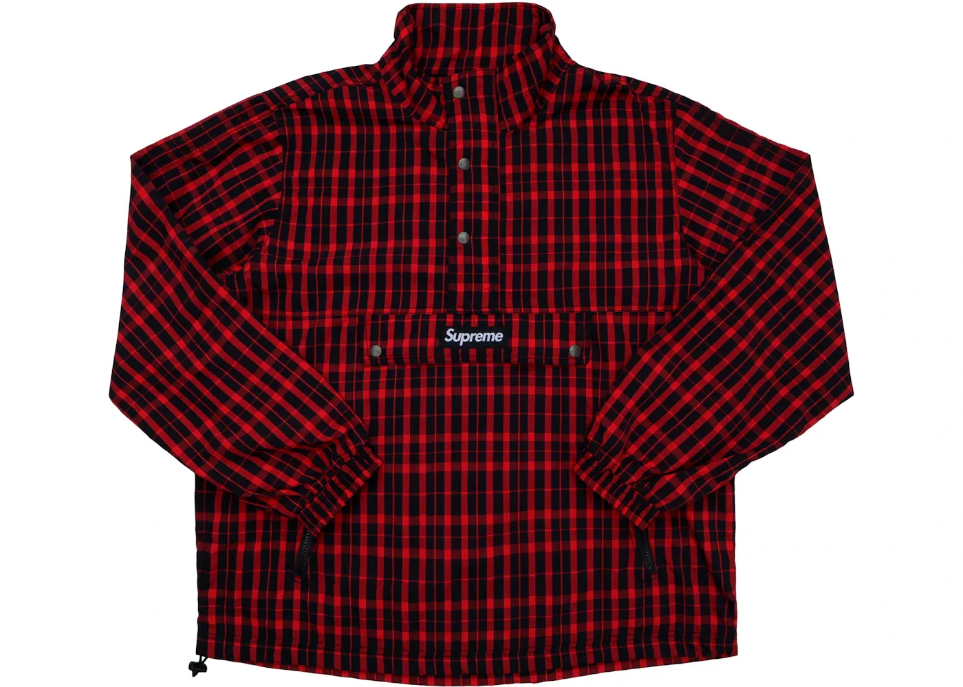 Мужская куртка-пуловер с клетчатым принтом Supreme Pullover, Red