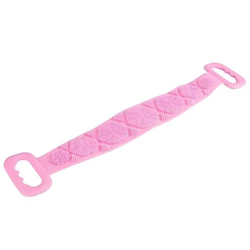 Скраб-полотенце для тела, Silikon, двойное, для душа, 60x11x1.5 см, Pink Zxb-Shop