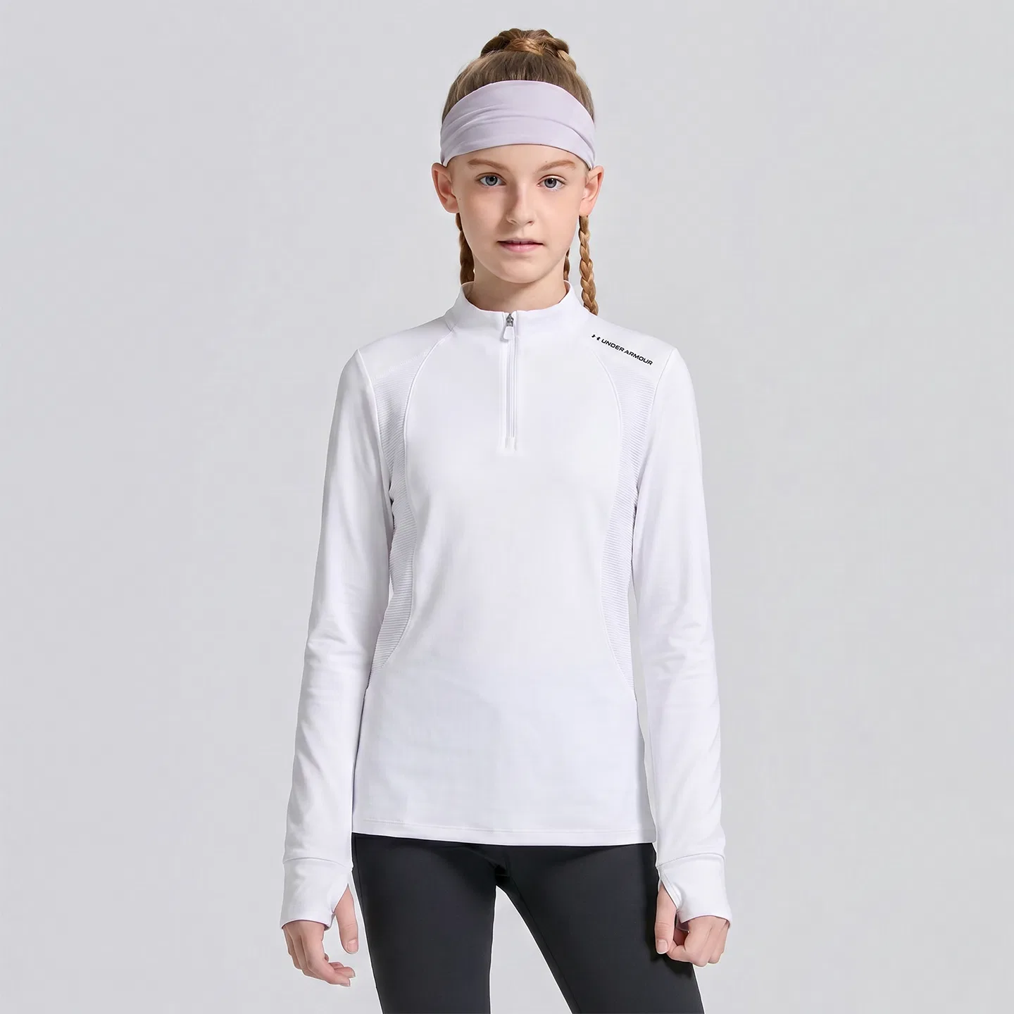Футболка с воротником-стойкой Under Armour, White — фото 4