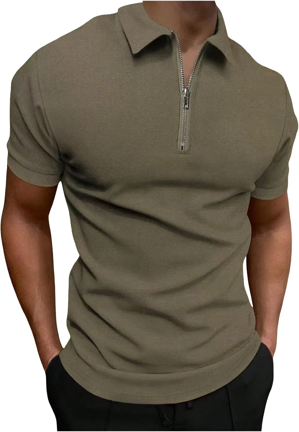 

Мужская поло с молнией, короткий рукав, для тренировок Thatrich