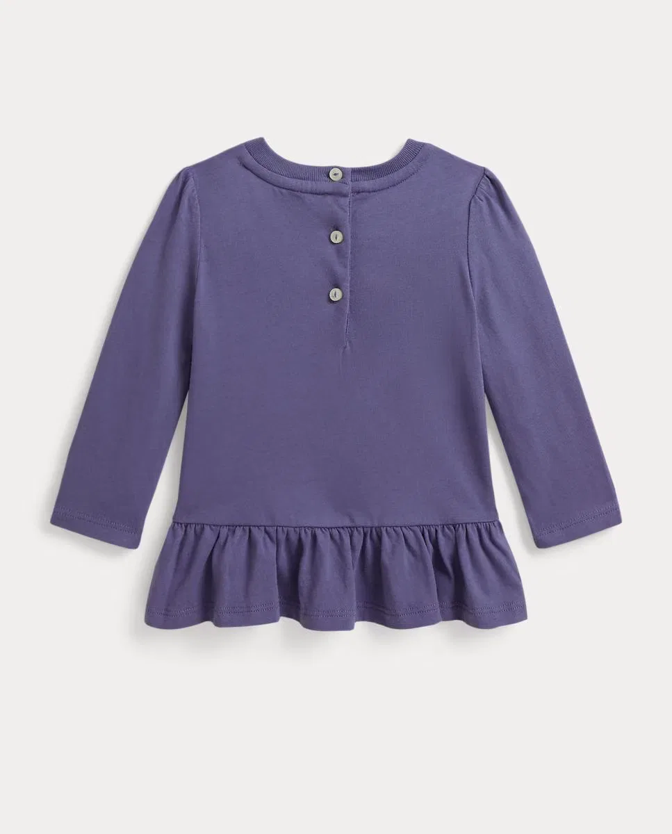 Детская футболка из хлопка, Polo Bear, Polo Ralph Lauren, фиолетовый — фото 2