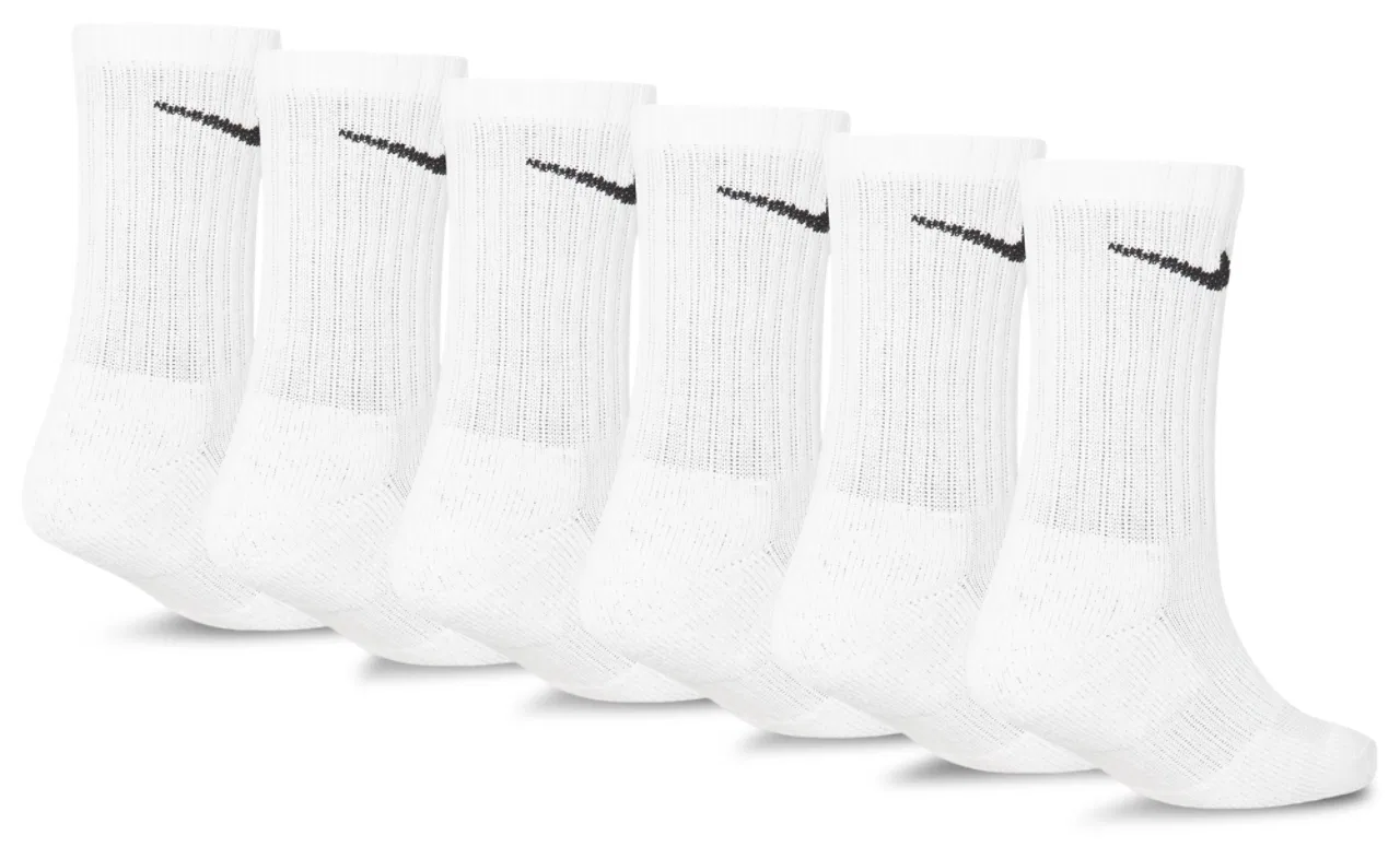 Носки для мальчиков 6 Pack Dri-FIT Performance Crew Nike, белый/черный — фото 2