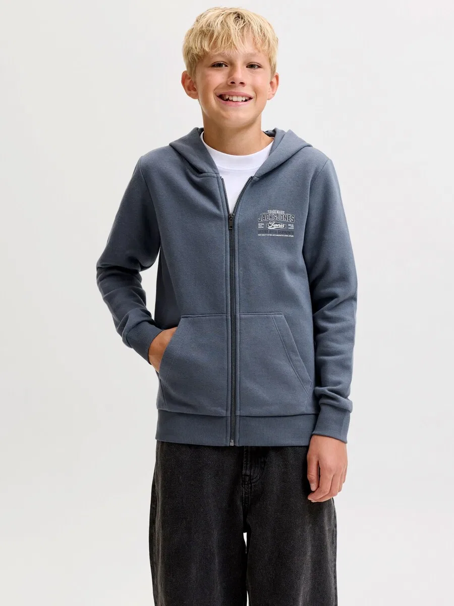 Детская толстовка на молнии Jack & Jones Junior, серо-бежевый цвет