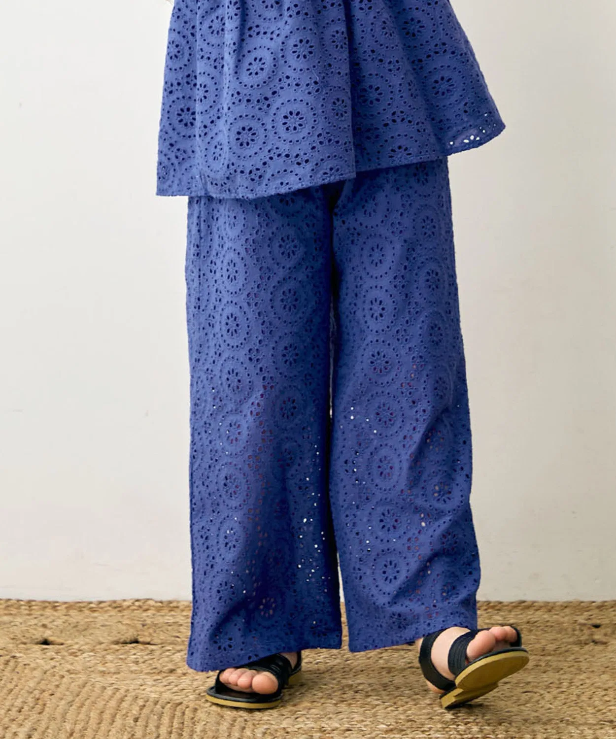Детские брюки с кружевом свободного кроя Piet, Blue