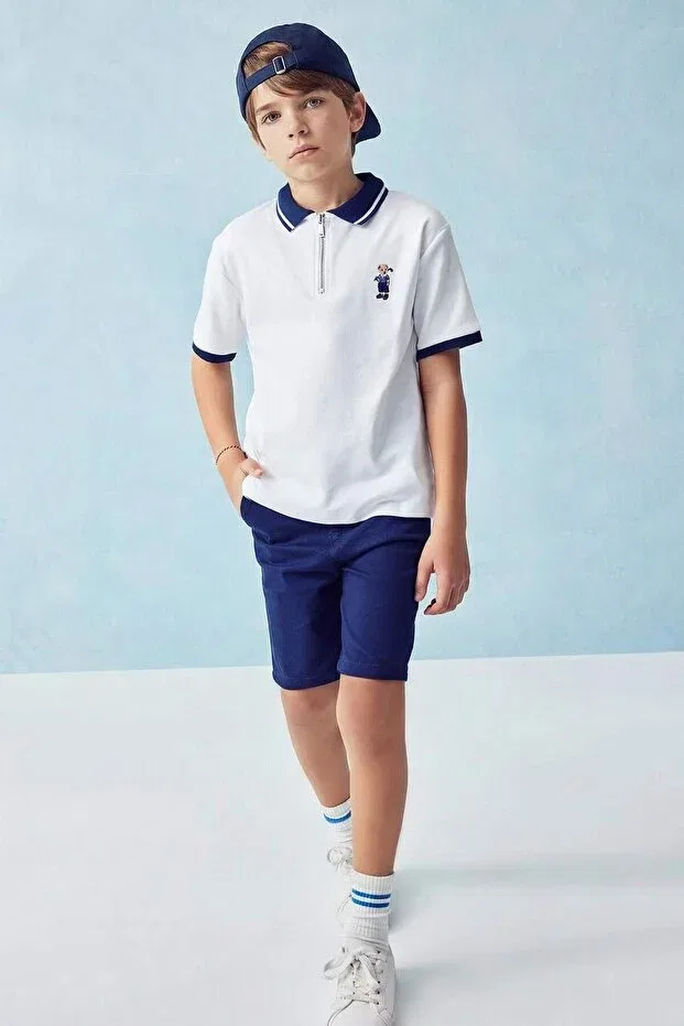Детские шорты для мальчиков хлопковые Basic Defacto, Navy Blue-Nv135