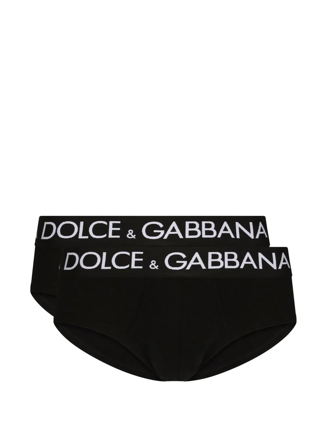 Трусы-брифы хлопковые с логотипом Dolce & Gabbana, черный