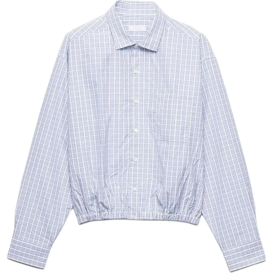 Мужская рубашка хлопковая Blue White PRADA