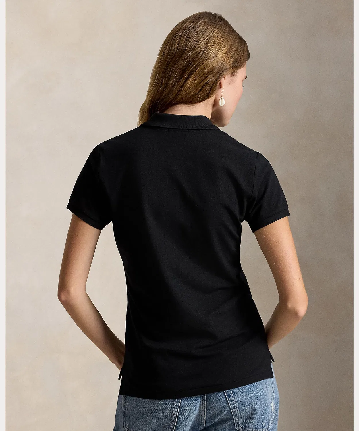Женский поло с коротким рукавом Slim Fit Stretch POLO RALPH LAUREN, Black — фото 3