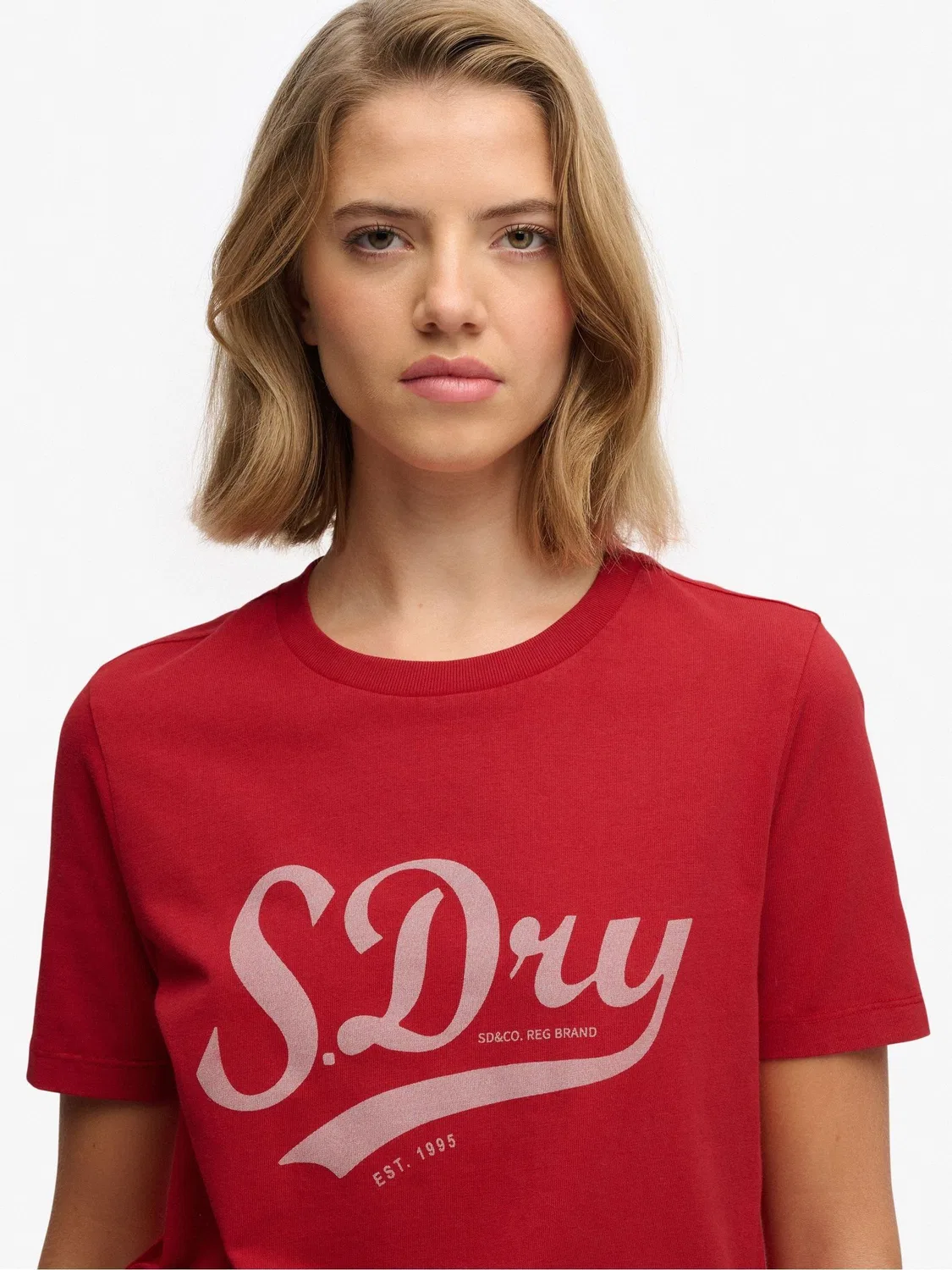 Футболка с принтом Varsity Script Superdry, красный — фото 4