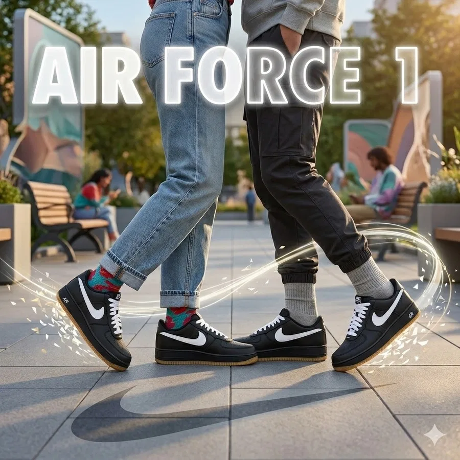 Кроссовки с кожаным верхом Nike Air Force 1 Lv8 3 Gs, Бело-золотой