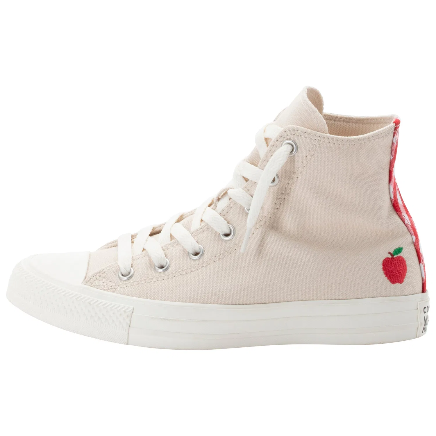 Детские кроссовки с клетчатым принтом Converse, Light Dune/Egret/Red — фото 2