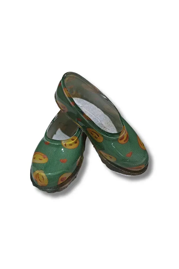 Детские туфли для девочек с принтом Patik garden and agriculture girls' shoes 21-30 green with emoji Belixspor, Green — фото 2