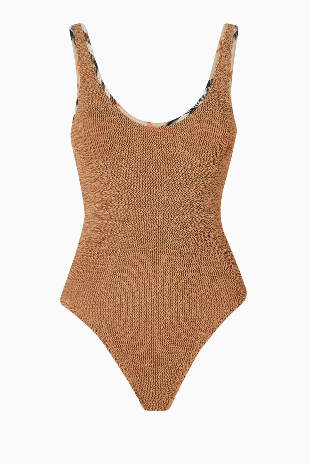 Купальник слитный с резинкой Faye Hunza G Burberry, коричневый