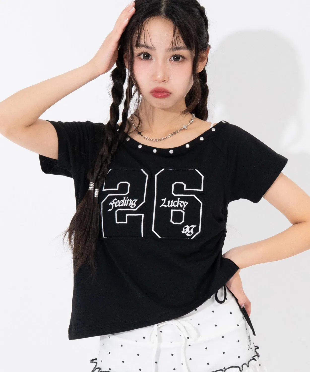 Детский топ без рукавов с принтом One Shoulder ANAP GiRL, Black
