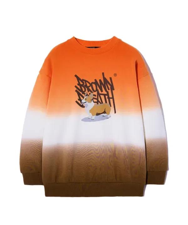 Свитшот Kids pigment waiting tag, crewneck Brownbreath Kids, оранжевый — фото 2