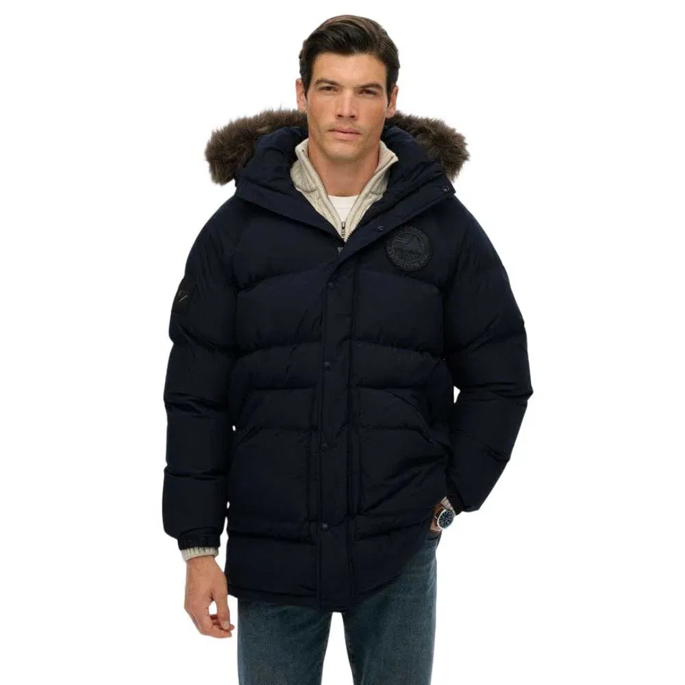 Парка удлиненная Everest Baffled Superdry, синий