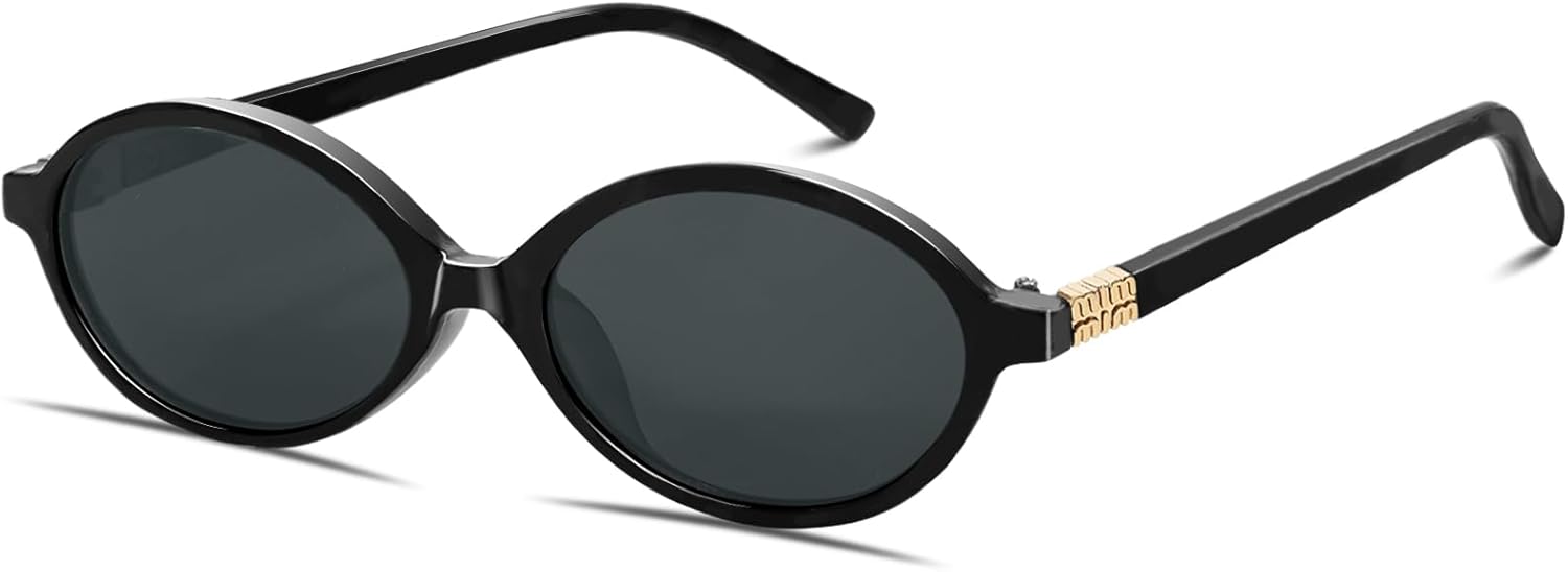 

Солнцезащитные очки BOTEN в стиле ретро, ​​овальные, для женщин и мужчин, маленькие, в стиле 90-х, модные круглые, милые дизайнерские солнцезащитные очки, Black Frame - Grey Lens