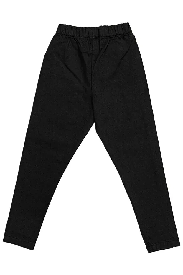 Детские брюки для девочек с эластичным поясом Puledro, Black — фото 2
