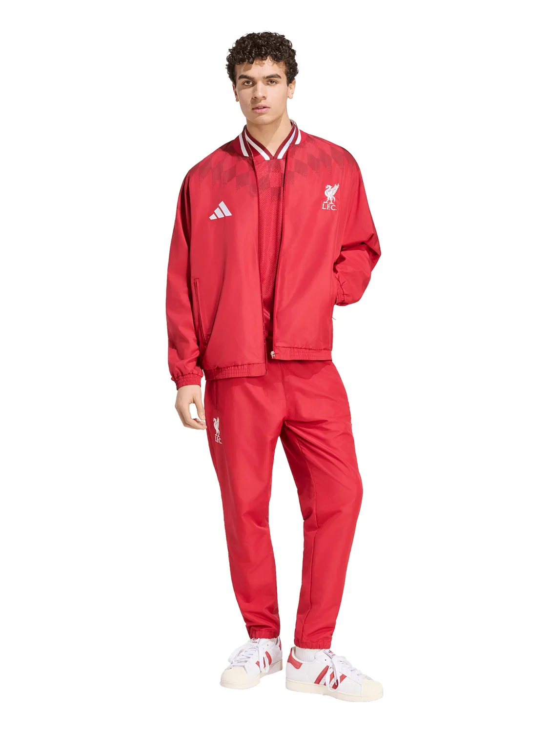 Тренировочная куртка Adidas Performance FC Liverpool Stadium в красном и темно-красном цветах — фото 4