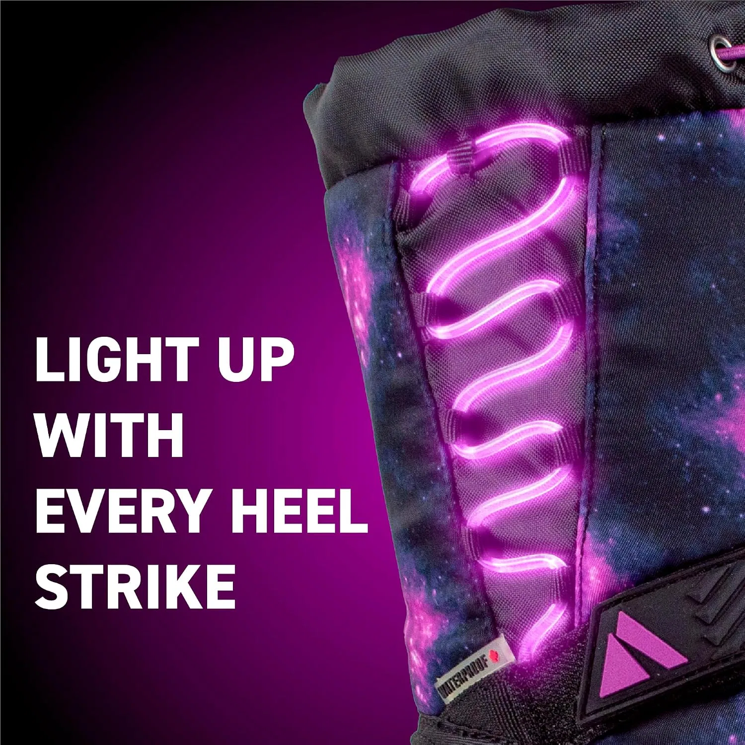 Детские зимние ботинки для девочек со светящейся подошвой Absolute Thunder 3 Absolute Canada, Magenta — фото 3