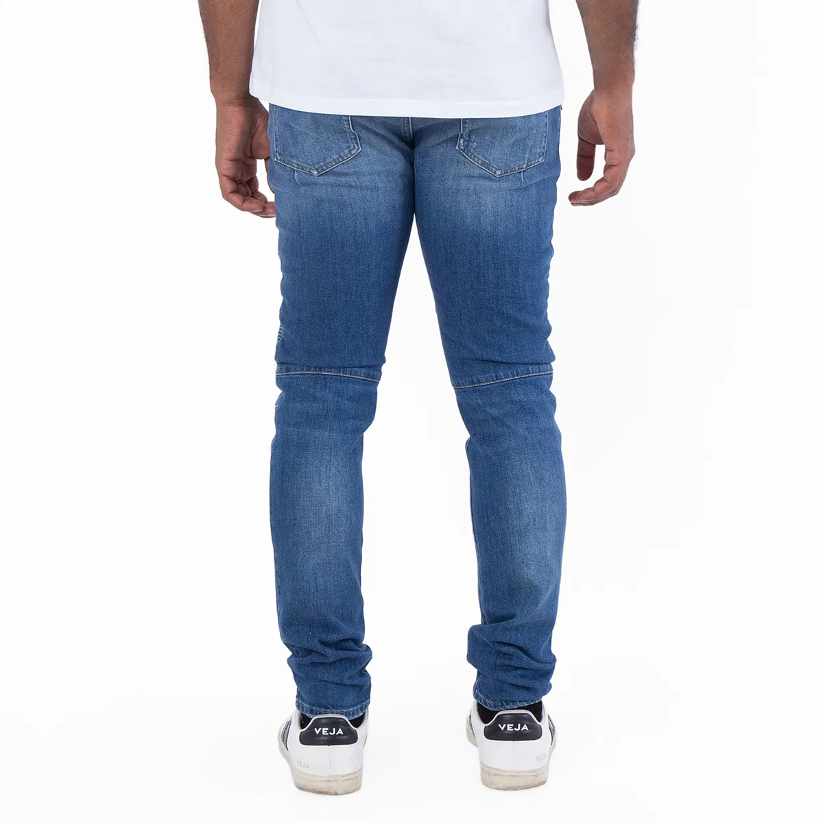 Джинсы скинни с рифлёными вставками Ribbed-Detail Skinny Jeans Balmain, Bleu Jean — фото 3