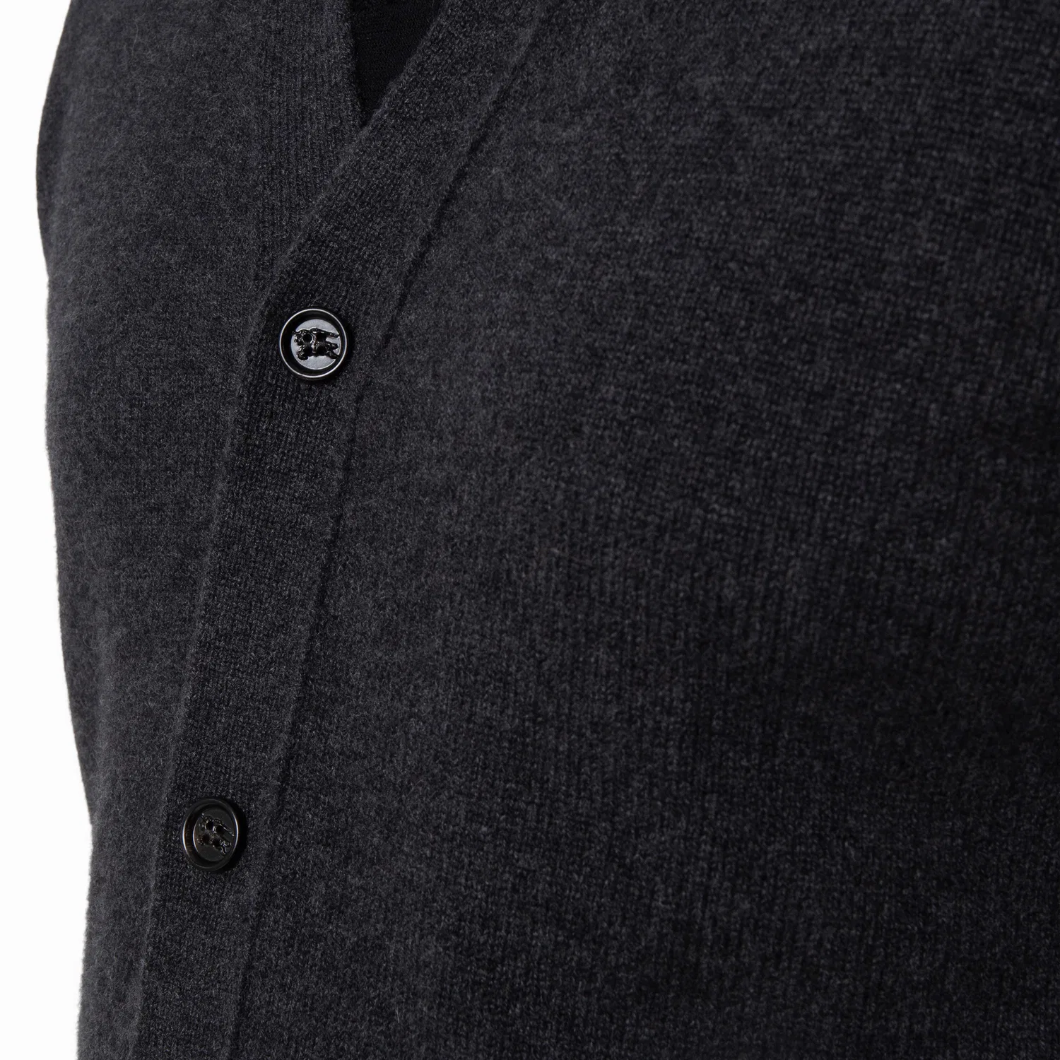Кардиган из кашемира с вышивкой EKD Burberry, Dark Grey Melange — фото 4