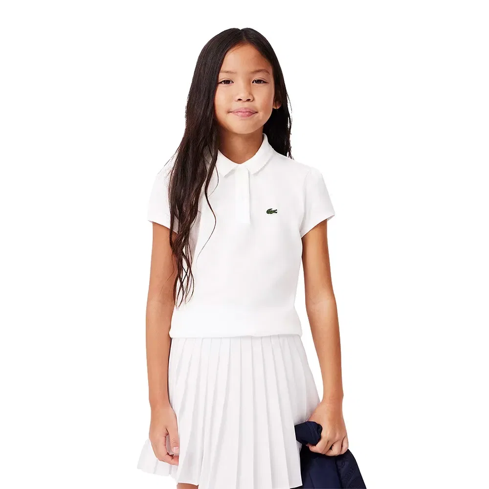 Детское поло для девочек с коротким рукавом 447026 Lacoste, White