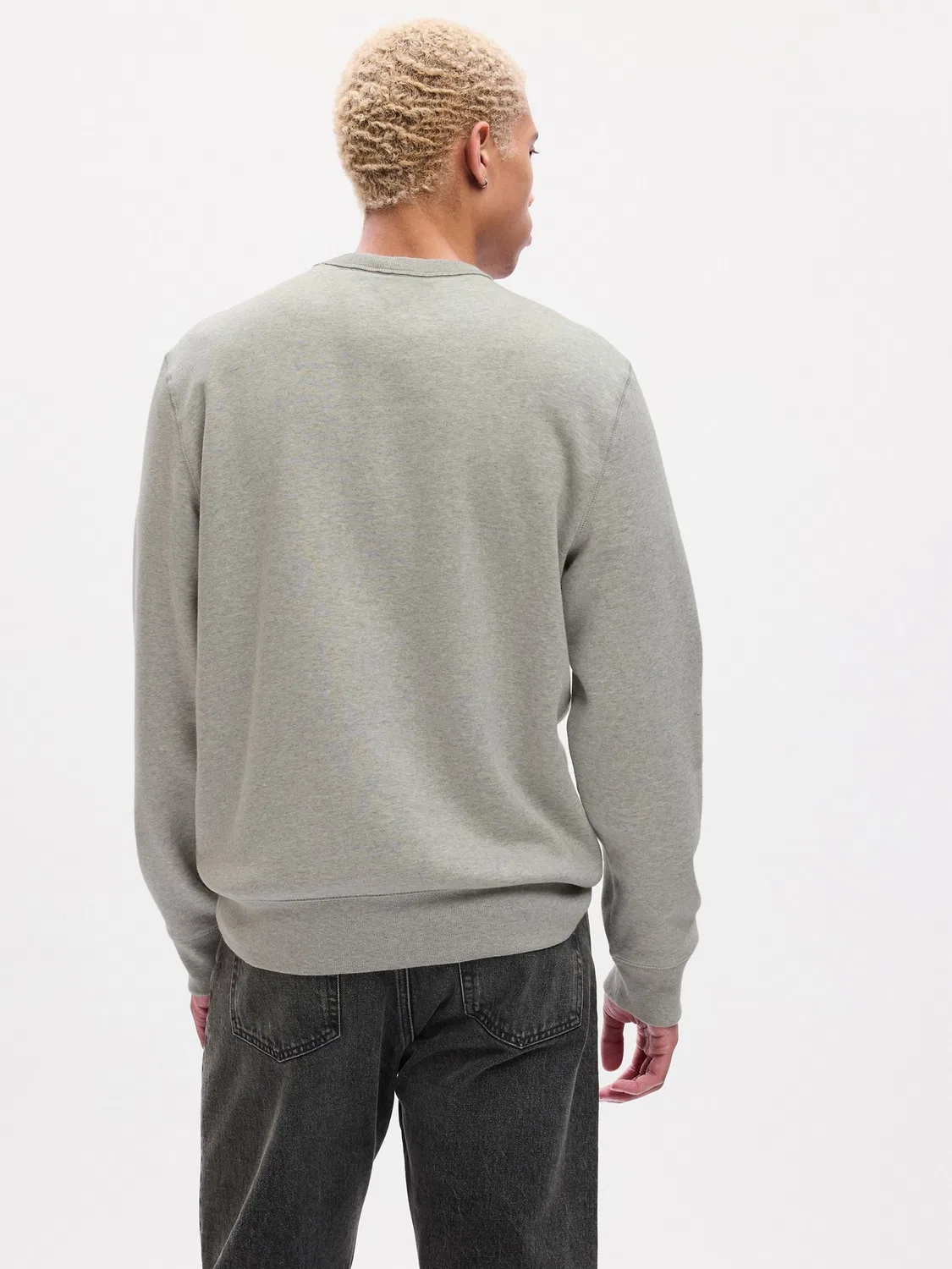 Свитшот свободный Relaxed Logo Gap, серый — фото 4