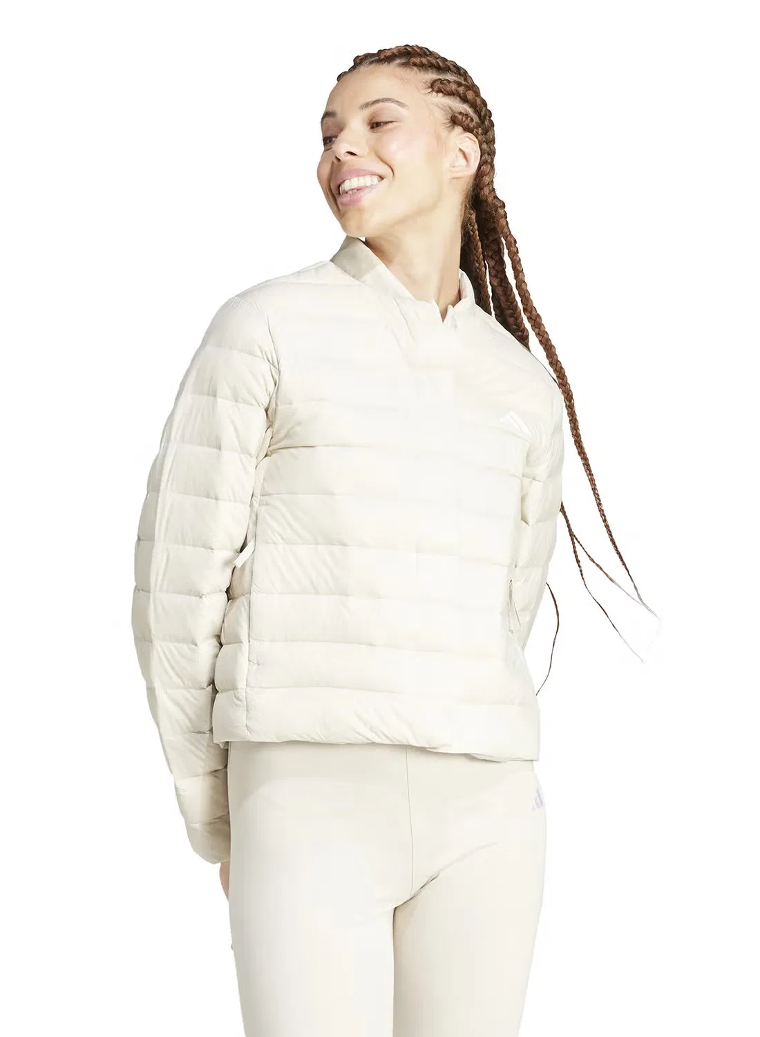 Пуховик легкий с водоотталкивающей отделкой Helionic light down jacket Adidas, белый