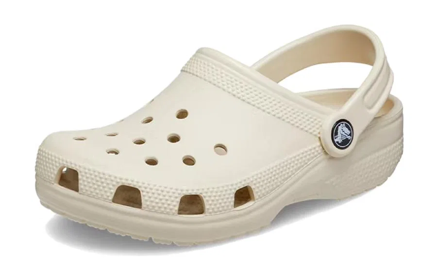Детские сандалии с закрытым носком из водостойкого материала Classic Clog Crocs, Beige (With Shoe Flower) — фото 4