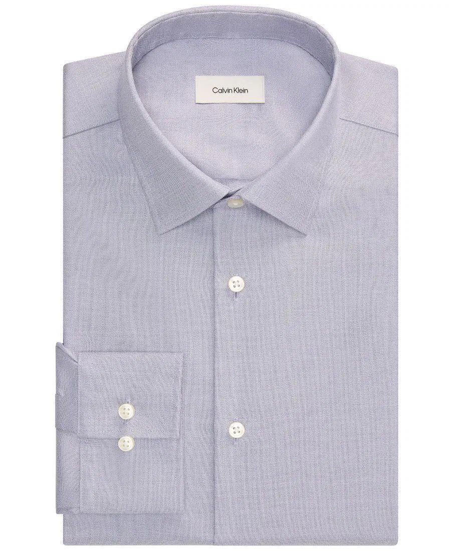 Рубашка из хлопка с эластаном, свободного кроя, с отложным воротником Calvin Klein, Lavender