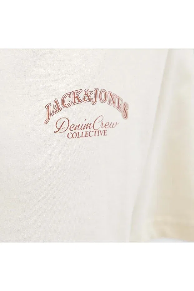 Детская футболка для мальчиков свободного кроя Jack & Jones, Ecru — фото 3