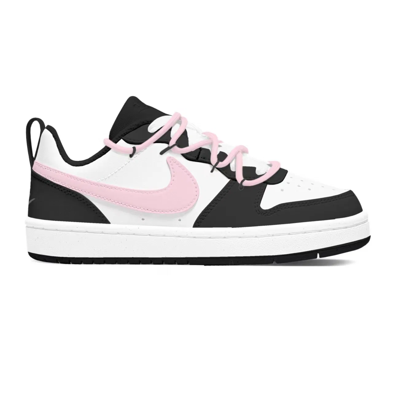 Детские кроссовки для девочек с принтом NikeCourt Borough Black Pink — фото 4