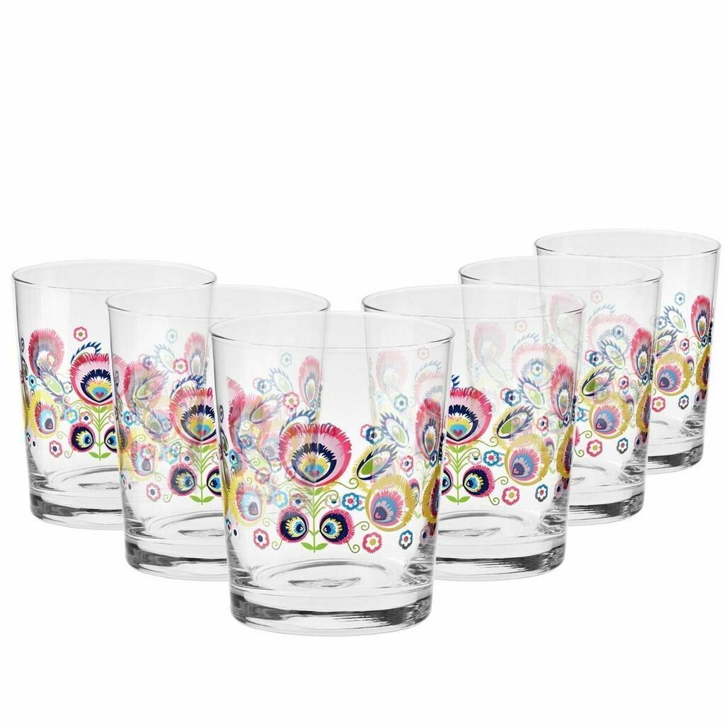 

KROSNO Folk Colorful Стаканы для воды, набор из 6 шт., 250 мл, прозрачный