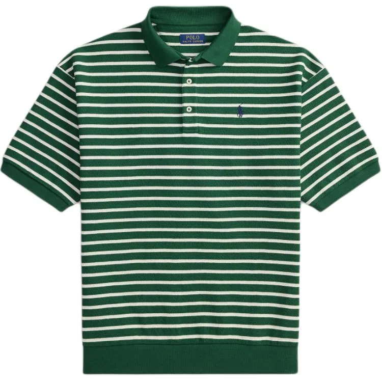 Мужское поло Green White Stripes Polo Ralph Lauren