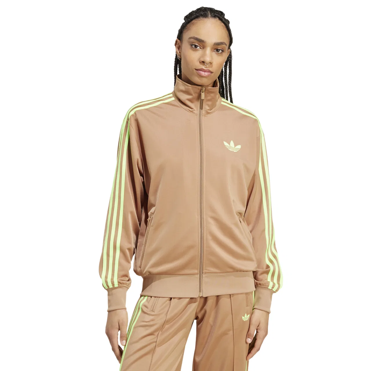Женская куртка Firebird Track Top Adidas, цвет Cardboard/Signal Green