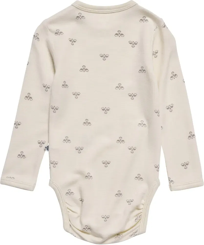 Боди детское с длинным рукавом Hmlmini Wool Body L/S Hummel, бежевый — фото 2