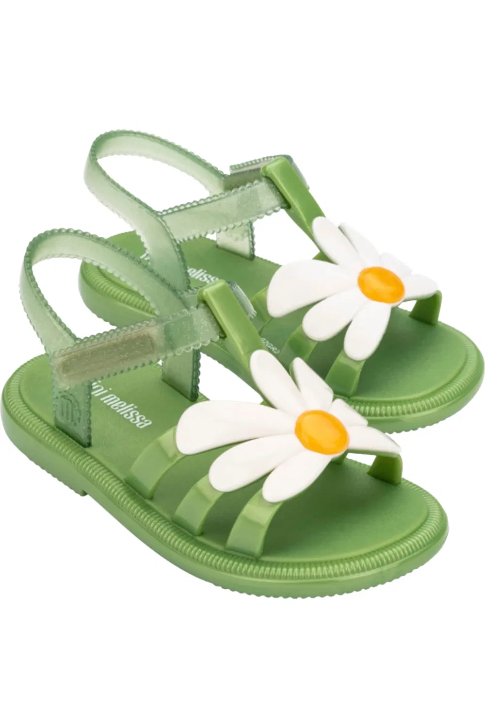 Детские сандалии с цветочными аппликациями Hip Bloomy Mini Melissa, зеленый