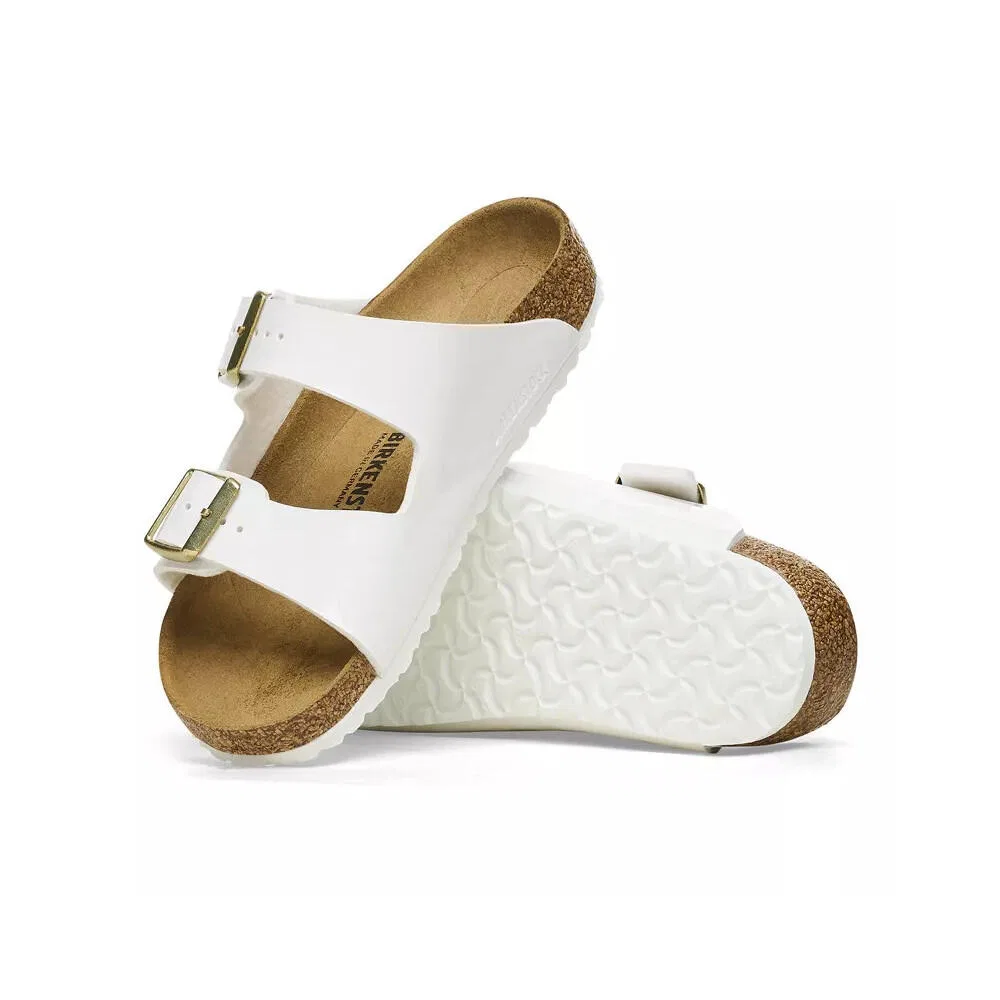 Детские сандалии-вьетнамки с двумя ремешками Arizona Kids Birkenstock, Patent White — фото 4