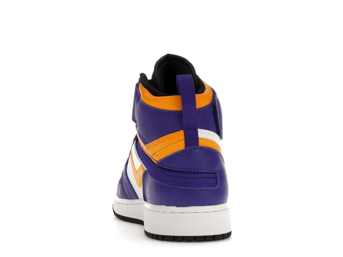 Детские кроссовки для девочек без шнурков Jordan 1 High FlyEase Jordan, Dark Concord/White/Black/Taxi — фото 4