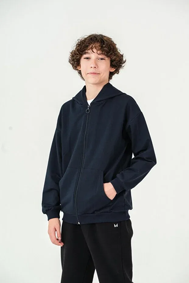 Детская куртка для девочек с капюшоном Mışıl Kids, Navy Blue — фото 2